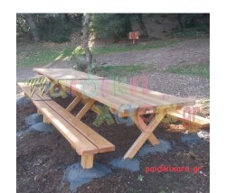 Τραπεζόπαγκος εξοχής ξύλινος (βίδωμα ή πάκτωση)